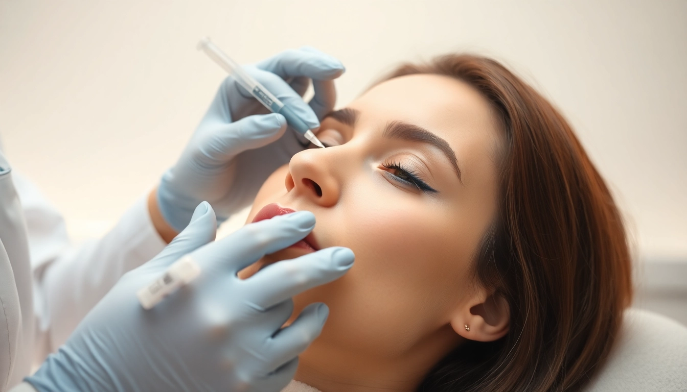 Patient undergoing a Botox Behandlung to reduce wrinkles, highlighting expert care and a serene clinic environment.