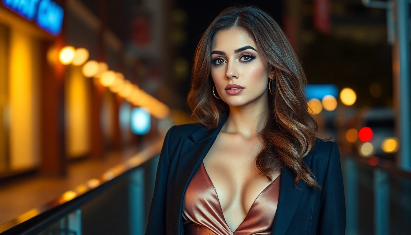 Glamorous Bangalore Escort woman radiating elegance and charm, capturing sophisticated nightlife allure for screen readers.