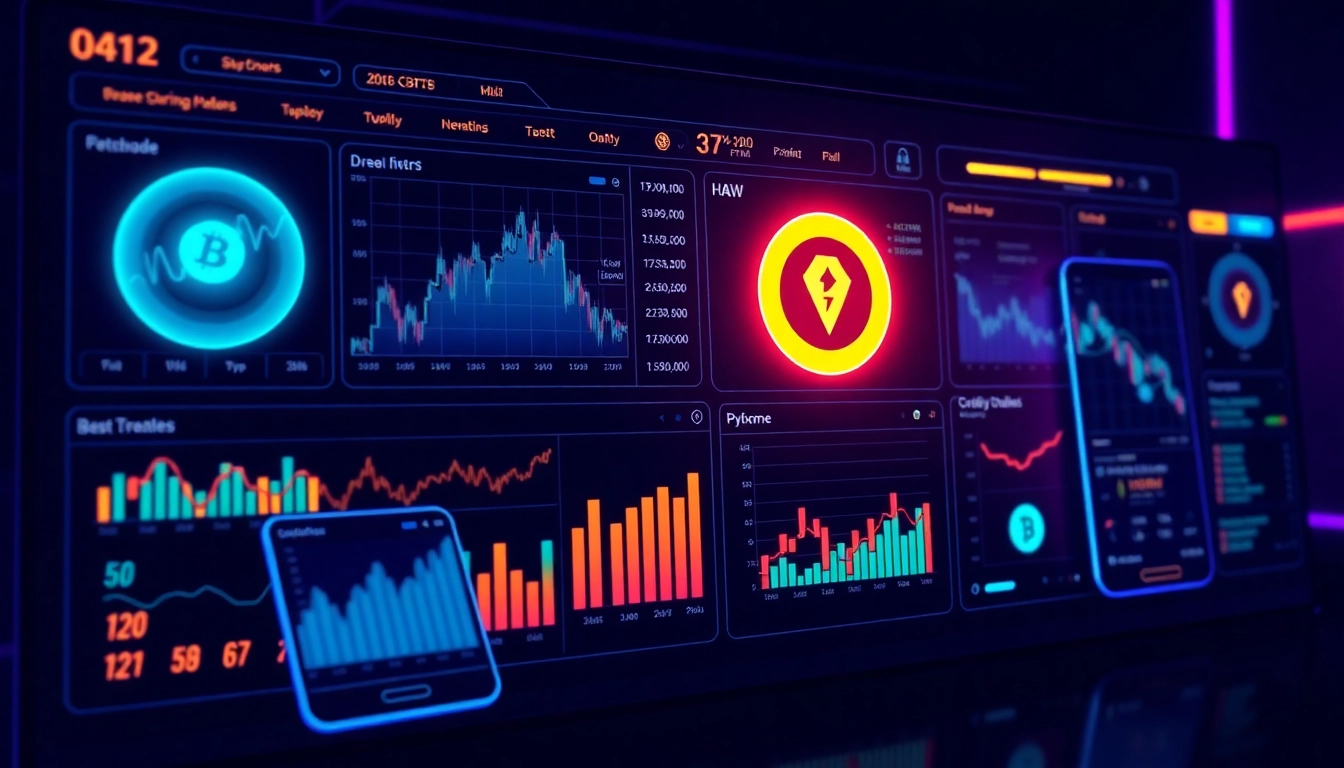 Illustration of AICoin platform with real-time crypto charts and security features, highlighting digital asset monitoring and analysis.