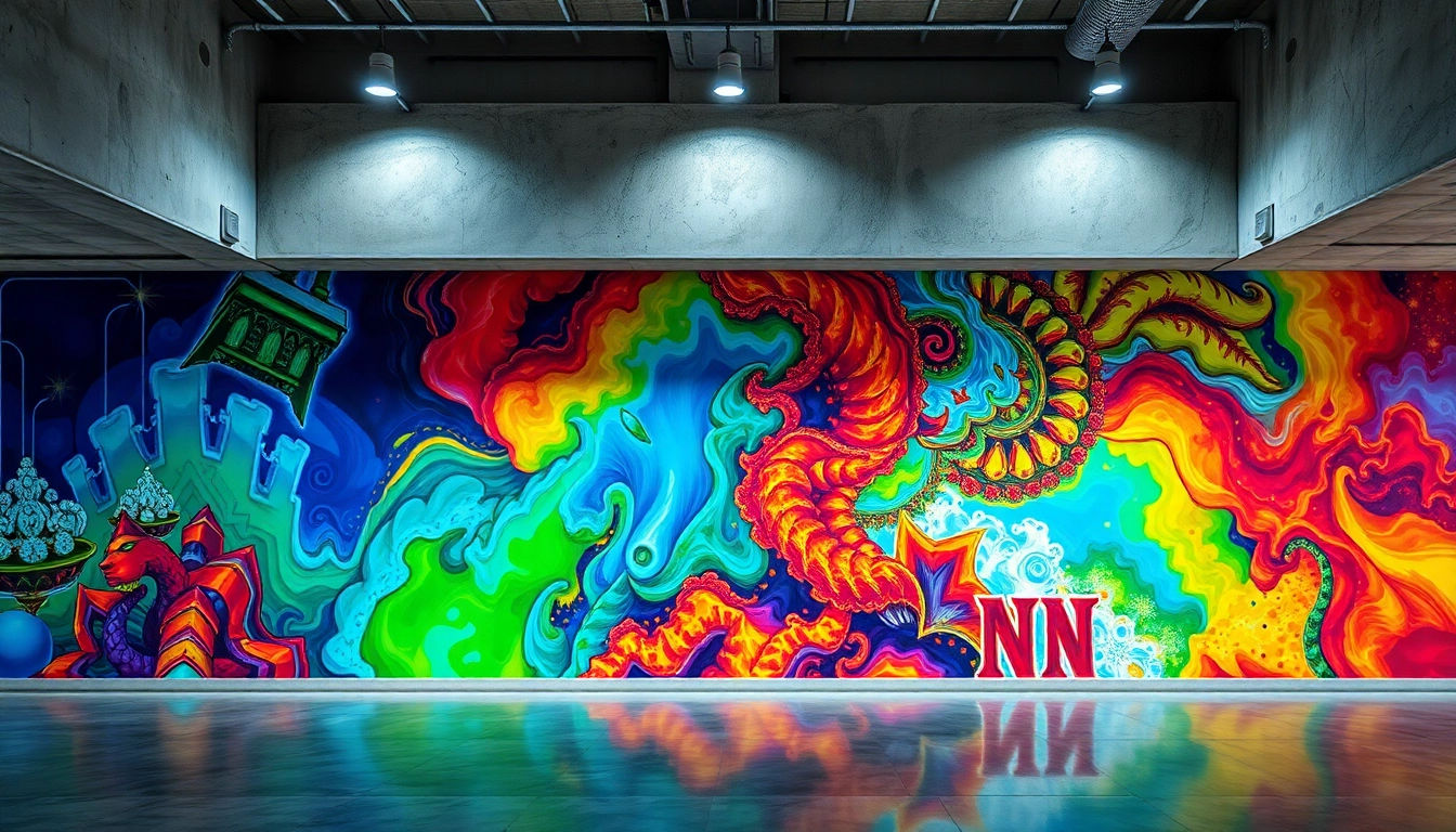 Druk ścienny umożliwia tworzenie efektownych muralów na różnych powierzchniach, oddanie kolorów i szczegółów.