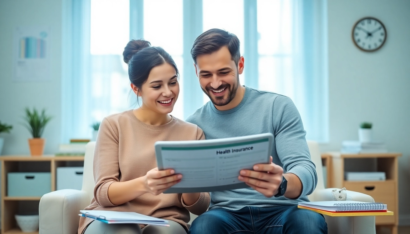 Compare health insurance options for a family using a tablet at home.