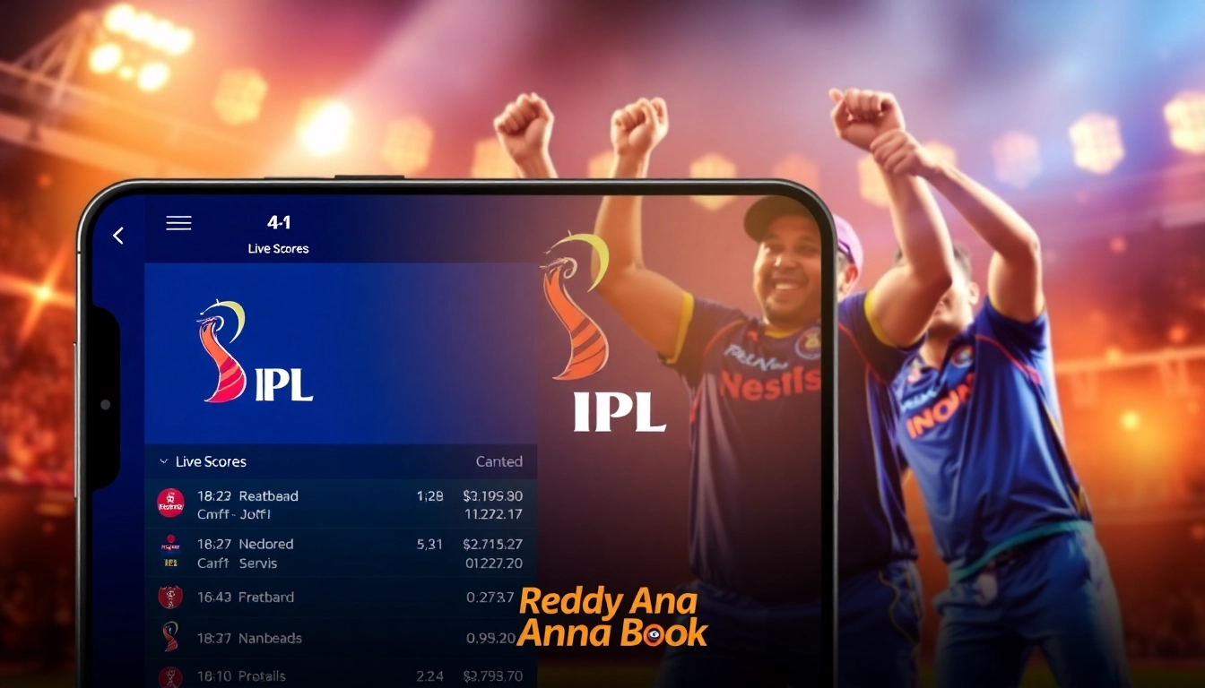Reddy Anna Book vibrant sports betting platform showcasing IPL live scores and betting options for users.
