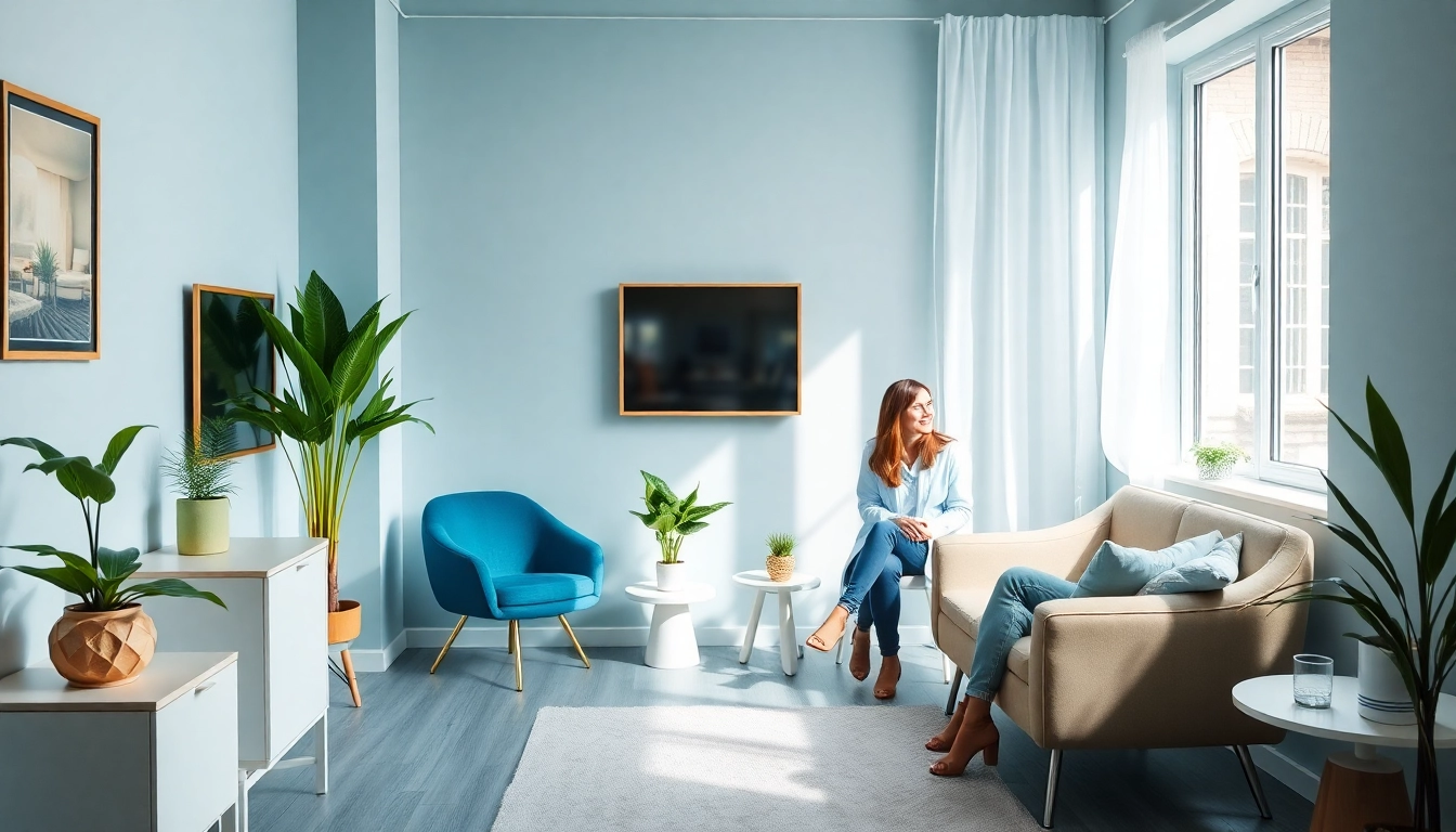 Psycholog Lublin providing compassionate psychotherapy in a welcoming, modern office environment, fostering trust and healing.