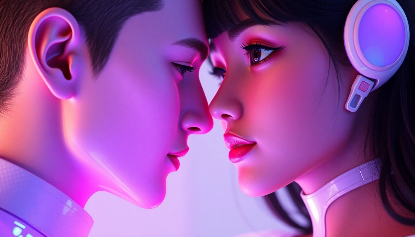 AI girlfriend depicted as a realistic digital avatar engaging in a personal conversation, showcasing emotional expression and modern design.