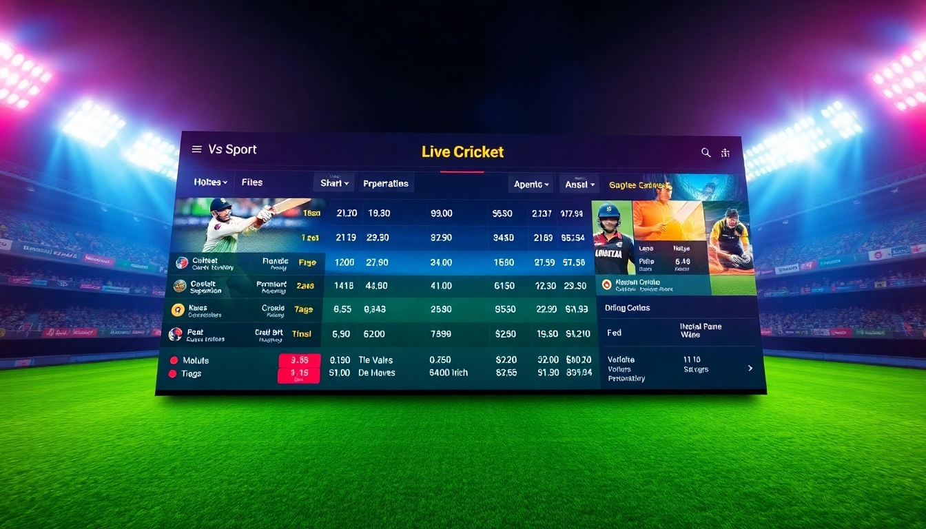 Engaging Cricbet99 online cricket betting platform with live odds and vibrant interface for