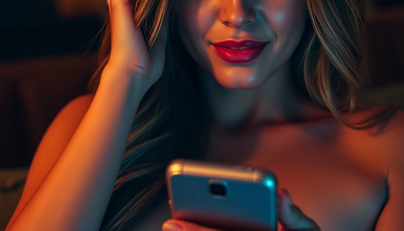 Woman sending plans cul nudes via smartphone in a confident manner, emphasizing boldness and