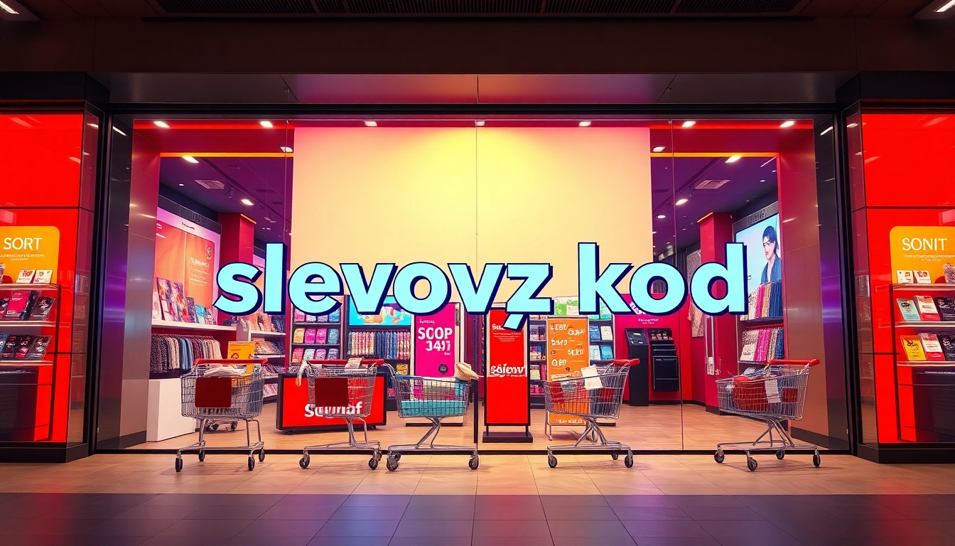 Slevovy kod offer being activated on a smartphone screen with colorful discount icons and