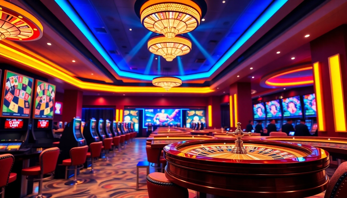 High-quality image showcasing top casino siteleri with lively gaming environment and colorful lights
